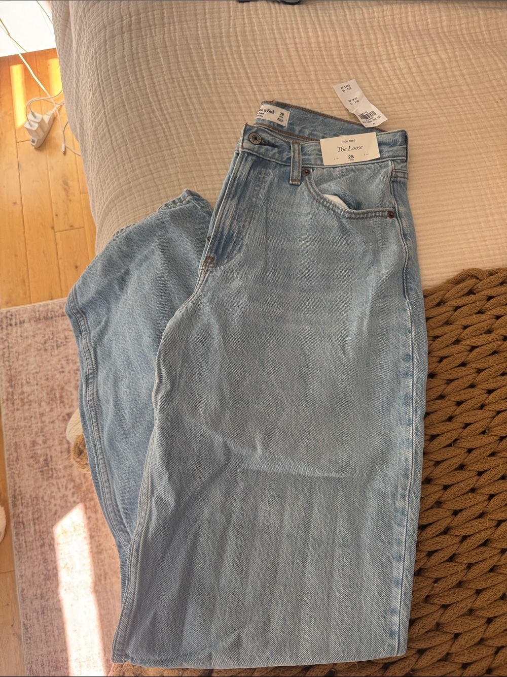 Abercrombie & Fitch Light Blue Straight-Leg Jeans